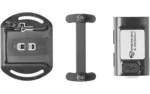 Streamlight SL-SIDESADDLE USB hat light, black rear view with mounting plate and strap