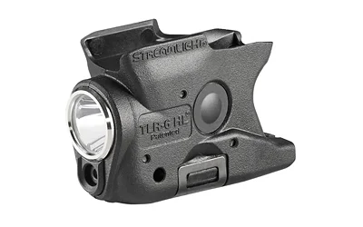 Streamlight TLR-6 HL for S&W Shield black weapon light, angled side view with round lens