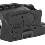 Streamlight TLR-6 for Glock 26 without laser, black weapon light in front-right angled view