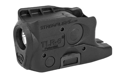primary-6538 Streamlight TLR-6 for Glock 26 without laser, black weapon light in front-right angled view