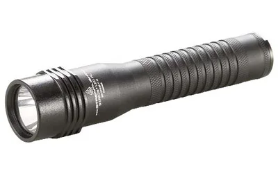 primary-6548 Streamlight STRMLGHT STRION LED HL W-AC/DC, black flashlight in angled side view