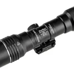 Streamlight ProTac Rail Mount HP-X Pro USB black, angled side view with mounting clamp