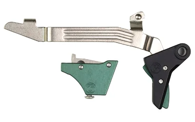 primary-6597 Timney Alpha trigger for Glock Gen 3-4 green and black trigger components, side view