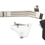 TIMNEY ALPHA trigger for GLK Gen 3-4 in silver, side view with black trigger shoe