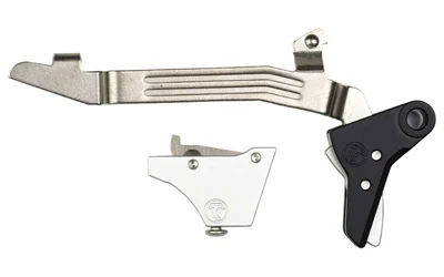 primary-6599 TIMNEY ALPHA trigger for GLK Gen 3-4 in silver, side view with black trigger shoe