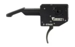 TIMNEY RUGER AMER GEN 2 2-STAGE BLK black trigger assembly, side view with curved trigger