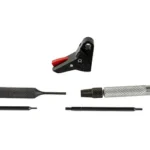 Timney for GLK Gen 5 EFT Shoe black and red trigger shoe with silver and black installation parts