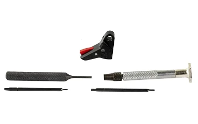 primary-6605 Timney for GLK Gen 5 EFT Shoe black and red trigger shoe with silver and black installation parts