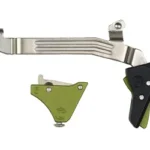 TIMNEY ALPHA TRG FOR GLK GEN 5 GRN silver trigger bar with black and green components