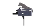 TIMNEY IMPACT AR TRIGGER STRAIGHT black trigger assembly, side view with straight trigger