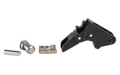 primary-6628 TIMNEY ALPHA TRIGGER FOR S&W M&P black trigger assembly with silver pins and small components