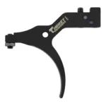 Timney TRIG FITS SAV EDGE/AXIS black curved trigger assembly, side view