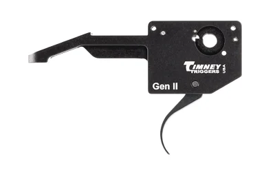 primary-6638 Timney Impact Ruger American Gen 2 trigger, black housing and curved trigger in side view