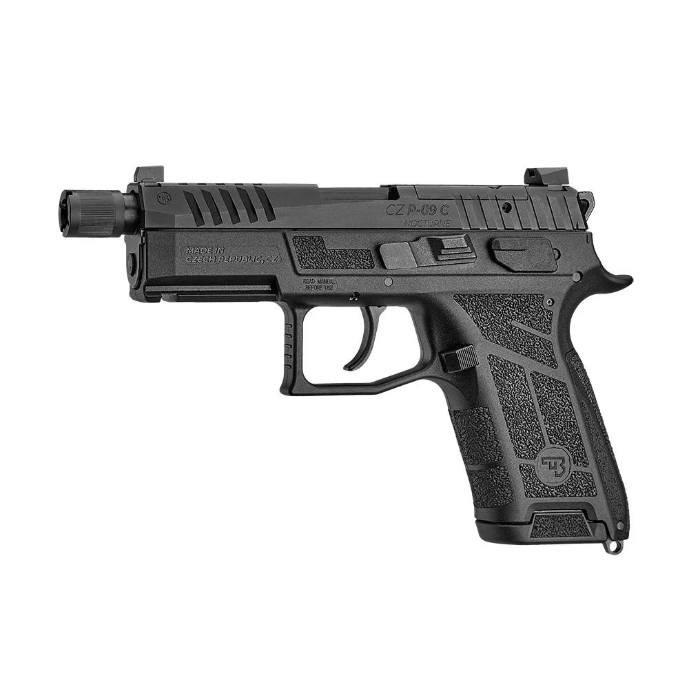 primary-664 Cz-Usa Firearms CZ P-09 C Nocturne Suppressor Ready OR Handgun 9mm Luger 17rd Magazines(2) 4.5" Threaded Barrel Fixed Sights