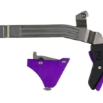 Timney Alpha Trigger for Glock Gen 5, purple shoe, black housing and silver trigger bar