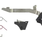 Timney Alpha for Glock Gen 3-4 black trigger assembly with silver bar, springs and housing