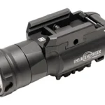 SureFire XH30 TIR weapon light in black, angled front and right-side view with mounting latch