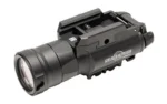 SureFire XH30 TIR weapon light in black, angled front and right-side view with mounting latch