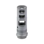 SUREFIRE SOCOM MB 338LAP M18X1.5 silver muzzle brake, upright side view with three ports