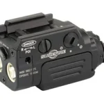 SUREFIRE CMP LIGHT RED 800 LM BLK black compact light, angled front view with dual lamps and top mount