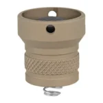 SureFire Protective Rear Cap Assembly tan angled view with knurled lower edge and small spring