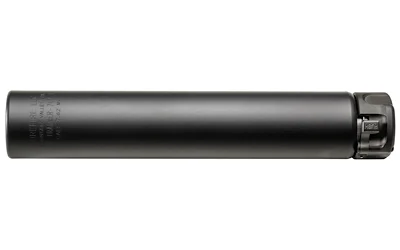 SUREFIRE TRNG SUPPR 7.62MM BLK black cylindrical suppressor trainer in side view