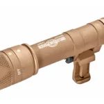 SUREFIRE M640V SCOUT PRO VAMPIRE TN tan flashlight, angled side view with pivoting mount