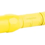 SUREFIRE G2X Pro 600/15L Yellow, side view of yellow flashlight with black-edged lens