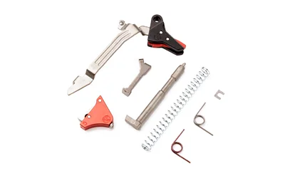 TIMNEY UBK FOR GLOCK GEN 5 silver, black and red trigger components with springs