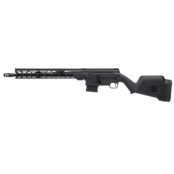 CMMG Dissent Mk4 Rifle, right-side view in black with long handguard and adjustable stock