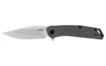 KERSHAW ALIGN, open gray folding knife in right-side view with silver blade and angular handle