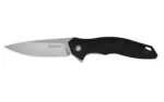 KERSHAW SHORELINE open folding knife, side view with stonewashed blade and textured black handle