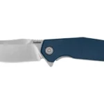 KERSHAW LUCID open folding knife, side view with stainless blade and blue handle