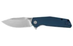 KERSHAW LUCID open folding knife, side view with stainless blade and blue handle