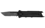 Kershaw Interstellar blackwash knife, right-side view with extended blade and black handle