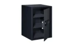 STACK-ON Personal Safe Extra Large, tall black safe with open door, shelves and lock controls