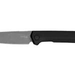 Kershaw Mini Iridium, side view with silver blade and angular black handle