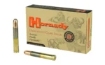 Hornady HRNDY DG, tan ammunition box with two visible cartridges