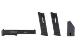 ADV ARMS 22 CNV KT FOR G17 G4 CA 10R black slide, two magazines and loader, side view