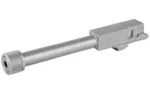 ADV ARMS THRDD BARREL FOR GLK 17/22, silver angled side view with knurled thread protector