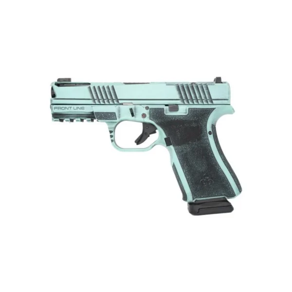 Black Rain Ordnance Inc Black Rain Frontline+ Handgun 9mm Luger 15rd Magazine 3.75" Barrel Robins Egg Blue Battleworn Finish