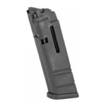 Advantage Arms MAG ADV CONV KIT 17-22, black, angled side view with witness slot and base plate