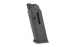 Advantage Arms MAG ADV CONV KIT 20-21, black, angled side view with witness slot and base plate