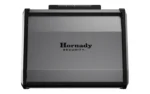 Hornady HRNDY SECURITY DIGI-VAULT TWO-GUN black and gray vault, front view with logo