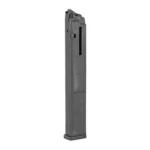 Advantage Arms MAG ADV CONV KIT 17-22 22LR 25R, black extended magazine in angled side view