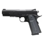 Savage 1911 Gov't Style handgun, left-side view in black with textured grips and accessory rail