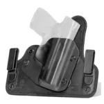 Alien Gear Holsters AGH CLK TCK IWB HLSTR FOR GLOCK 19 black holster front view with belt clips
