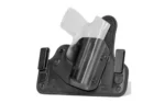 Alien Gear Holsters AGH CLK TCK IWB HLSTR FOR GLOCK 19 black holster front view with belt clips