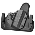 Alien Gear Holsters AGH CT35 IWB FITS GLK 43/43X RH BLK black holster front view with two belt clips