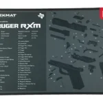 TekMat Ruger RXM Gun Cleaning Mat, dark gray top view with pistol parts diagram and text